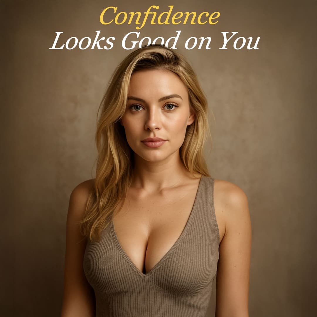 Confident woman in silk